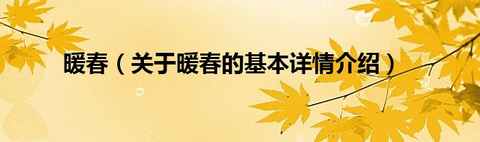 暖春（关于暖春的基本详情介绍）