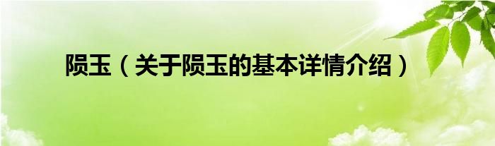 陨玉（关于陨玉的基本详情介绍）