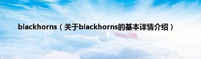blackhorns（关于blackhorns的基本详情介绍）