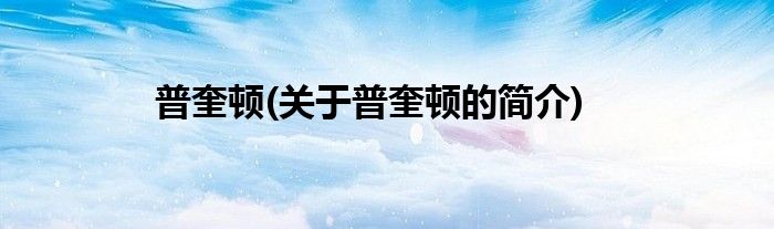 普奎顿(关于普奎顿的简介)