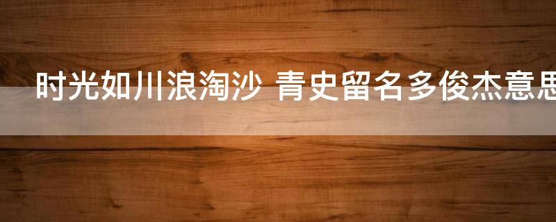 时光如川浪淘沙 青史留名多俊杰意思