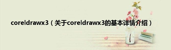 coreldrawx3（关于coreldrawx3的基本详情介绍）
