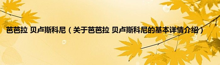 芭芭拉 贝卢斯科尼（关于芭芭拉 贝卢斯科尼的基本详情介绍）